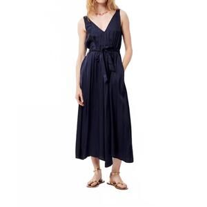 NEW FRNCH women's woven dress in blue marine